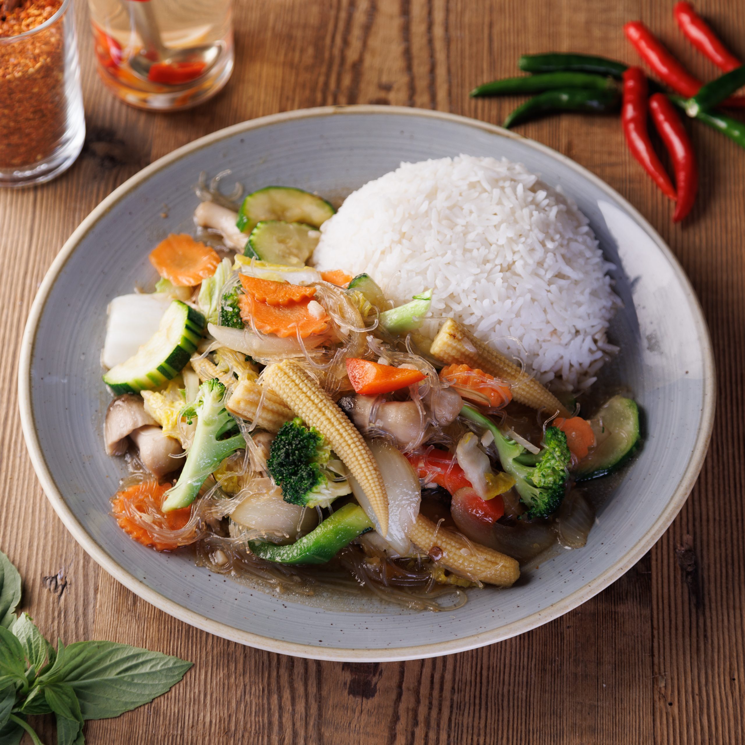 Légumes au curry rouge - Manira Wokshop